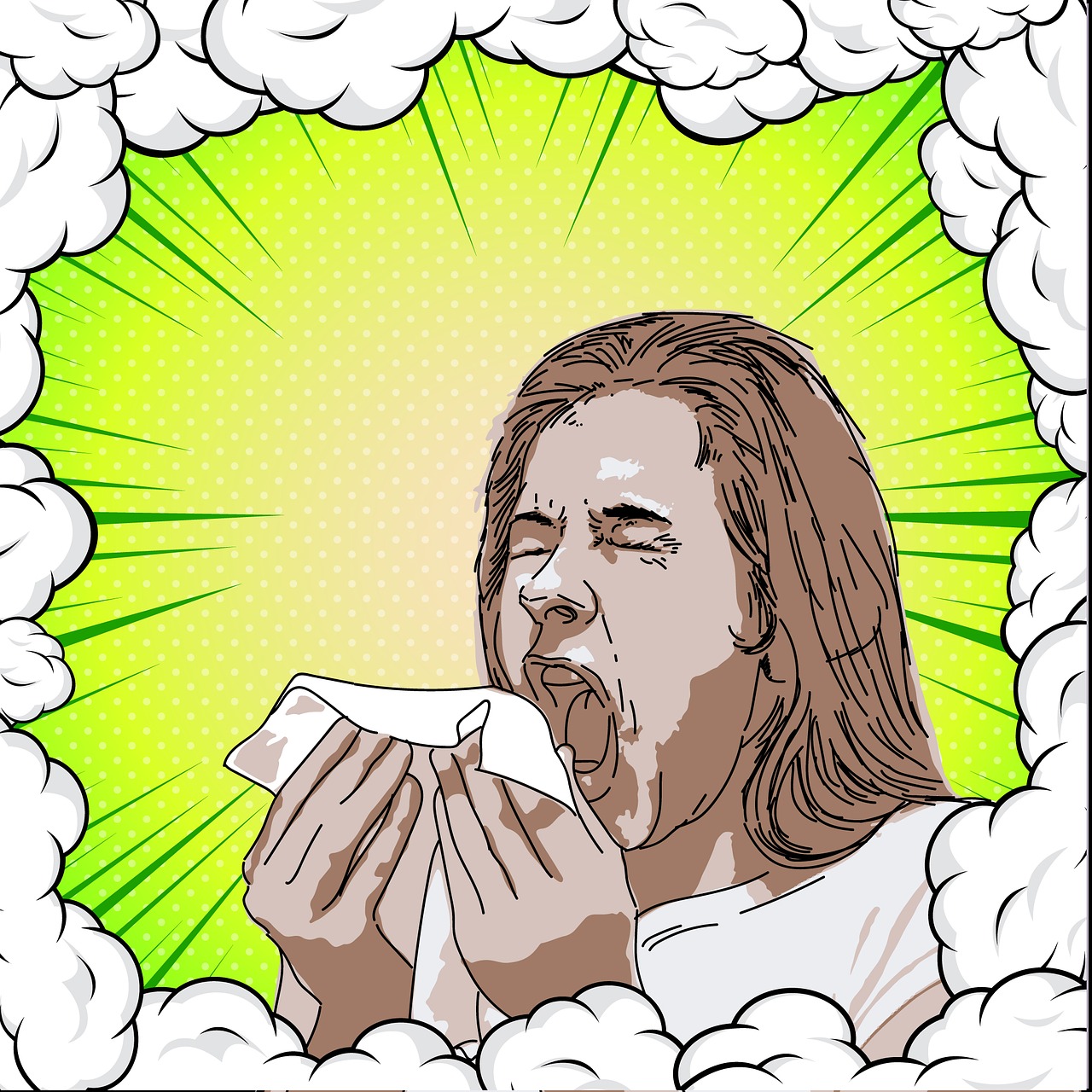 Image of a man sneezing